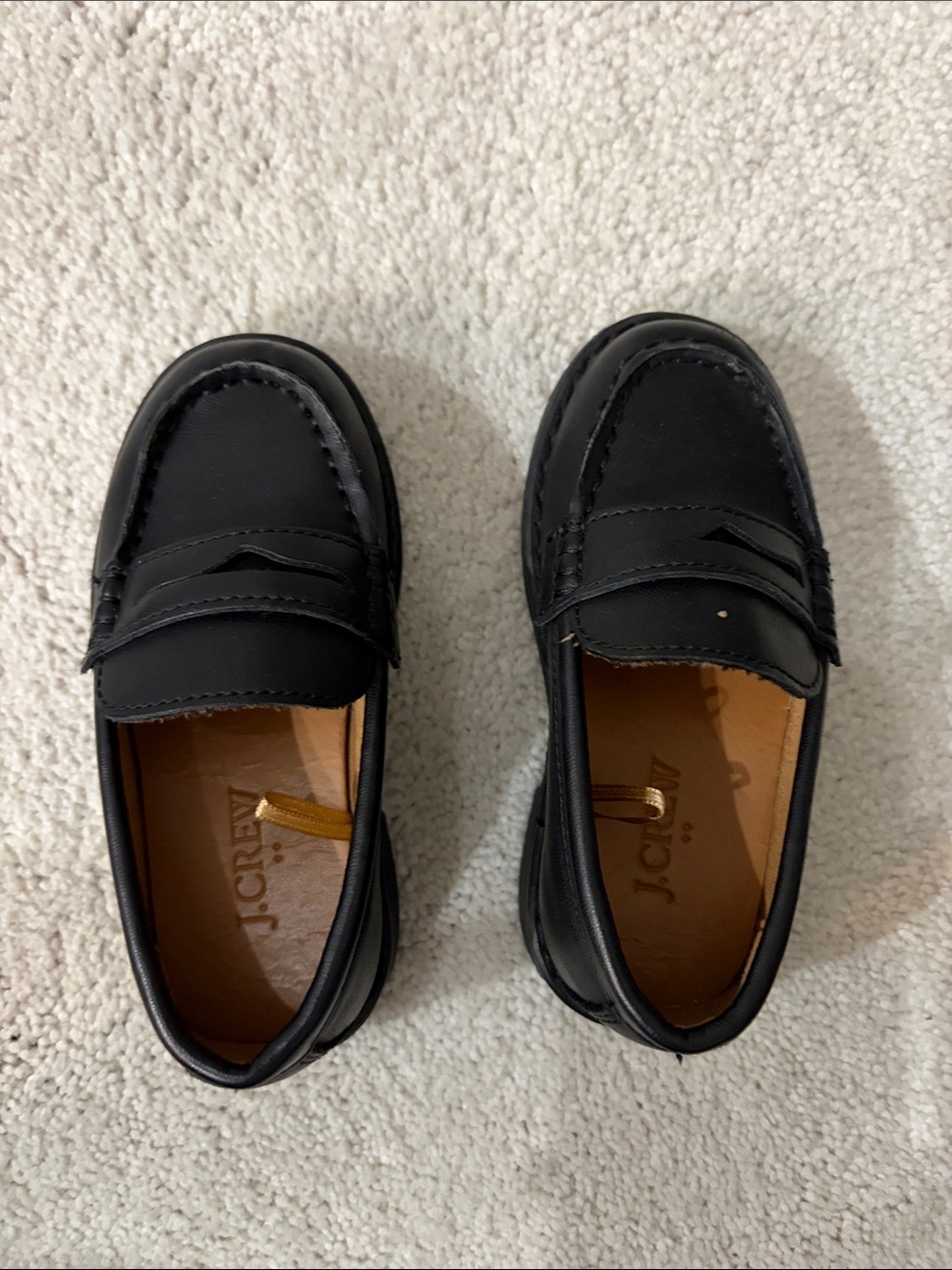 J. Crew Black Leather Penny Loafers for Men